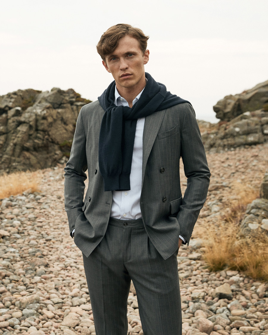 Mies | Puvut | Giorgio Armani | Pinstripe Double Breasted Suit Grey