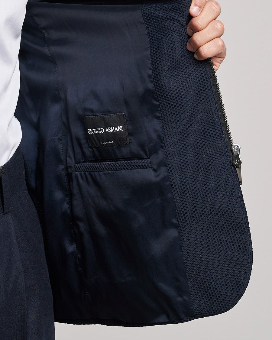 Mies | Pikkutakit | Giorgio Armani | Technical Mesh Zip Blazer Navy