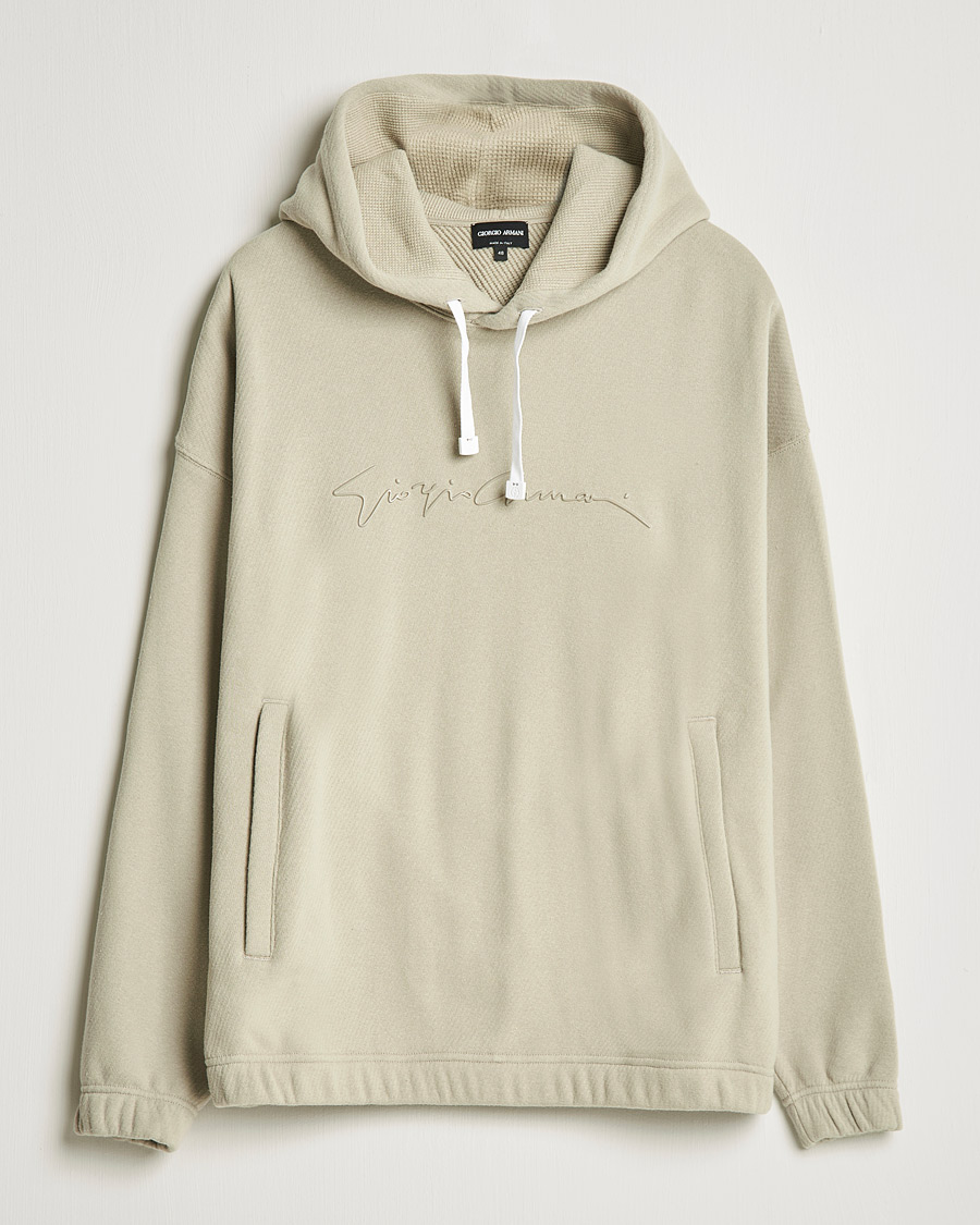 Mies | Puserot | Giorgio Armani | Heavy Cotton Hoodie Beige