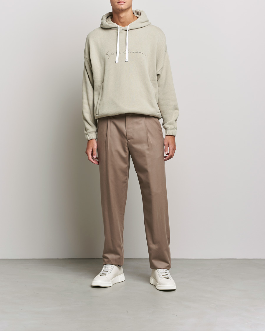 Mies | Puserot | Giorgio Armani | Heavy Cotton Hoodie Beige