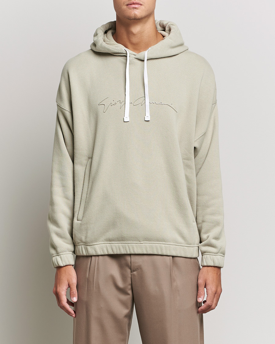 Mies | Puserot | Giorgio Armani | Heavy Cotton Hoodie Beige