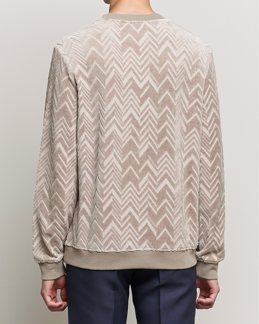 Mies | Puserot | Giorgio Armani | Velvet Jersey Chevron Sweater Beige