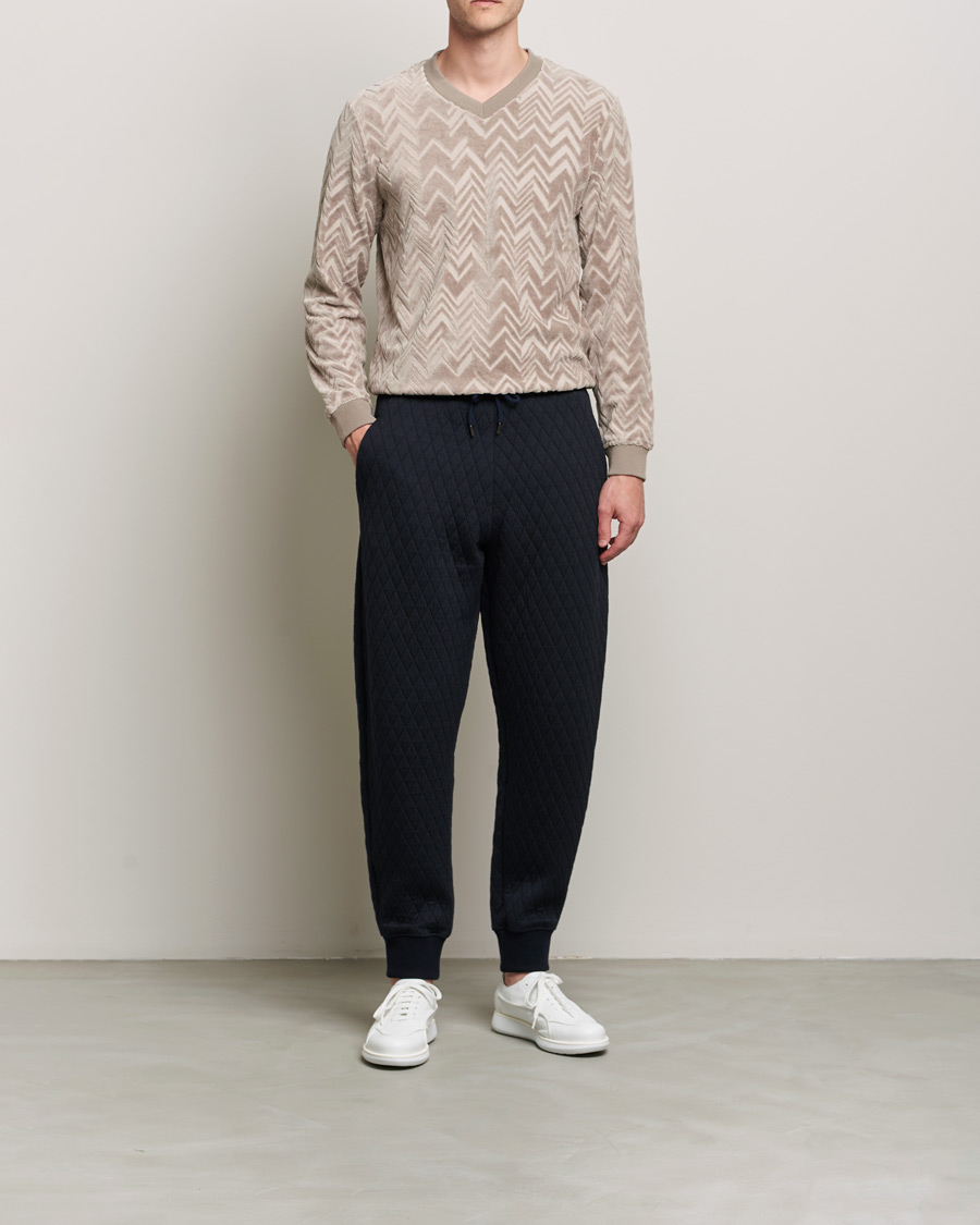 Mies | Housut | Giorgio Armani | Diamond Quilted Joggers Navy