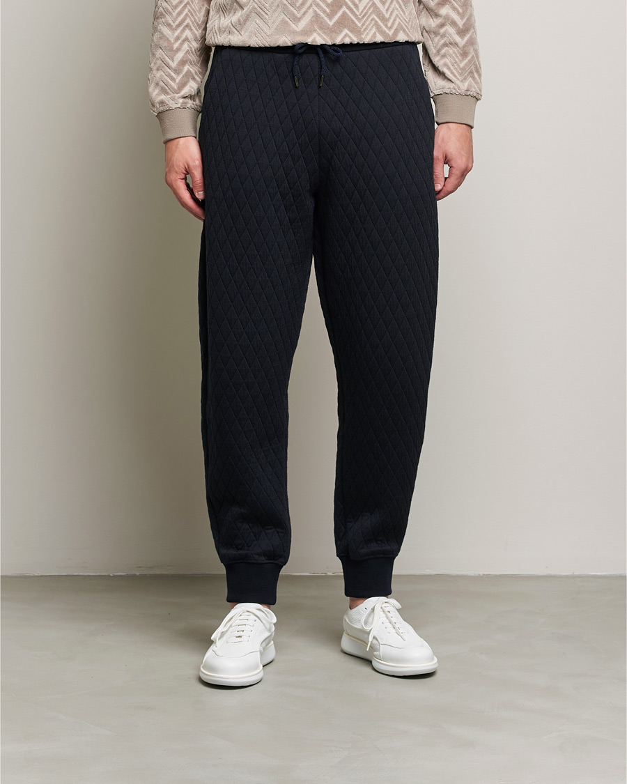 Mies | Housut | Giorgio Armani | Diamond Quilted Joggers Navy