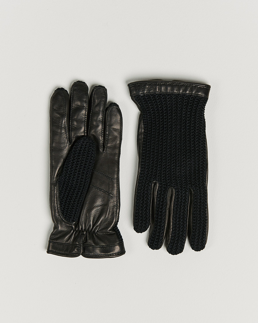 Mies | Käsineet | Hestra | Adam Crochet Wool Lined Glove Black