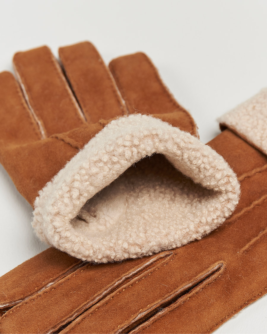 Mies | Käsineet | Hestra | Bernard Lambskin Suede Glove Cognac