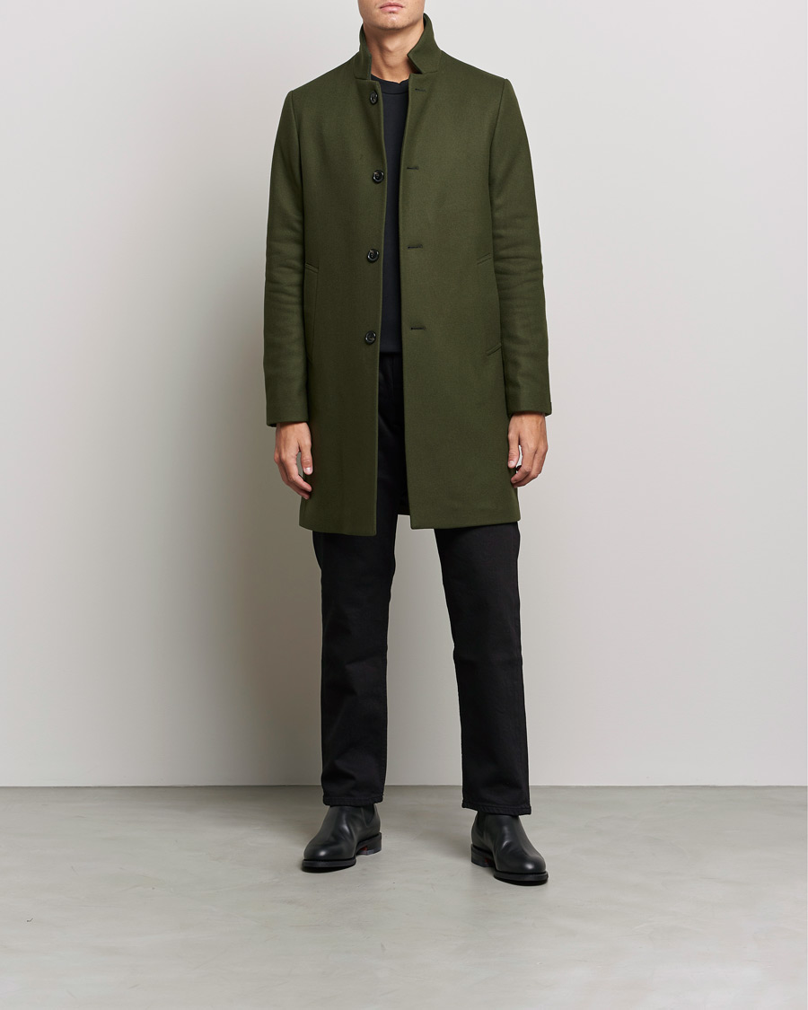 Mies | Takit | J.Lindeberg | Holger 2.0 Melton Coat Forest Green
