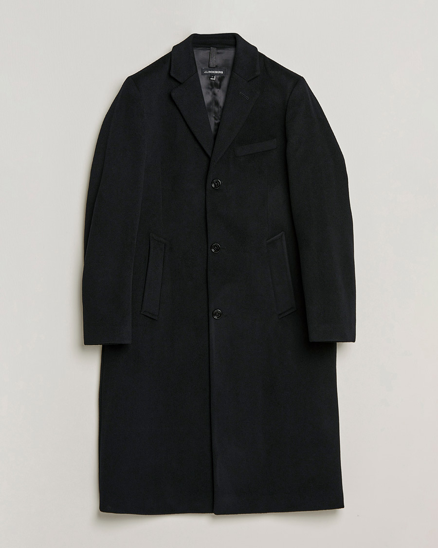 Mies | Takit | J.Lindeberg | Burke Wool/Cashmere Coat Black