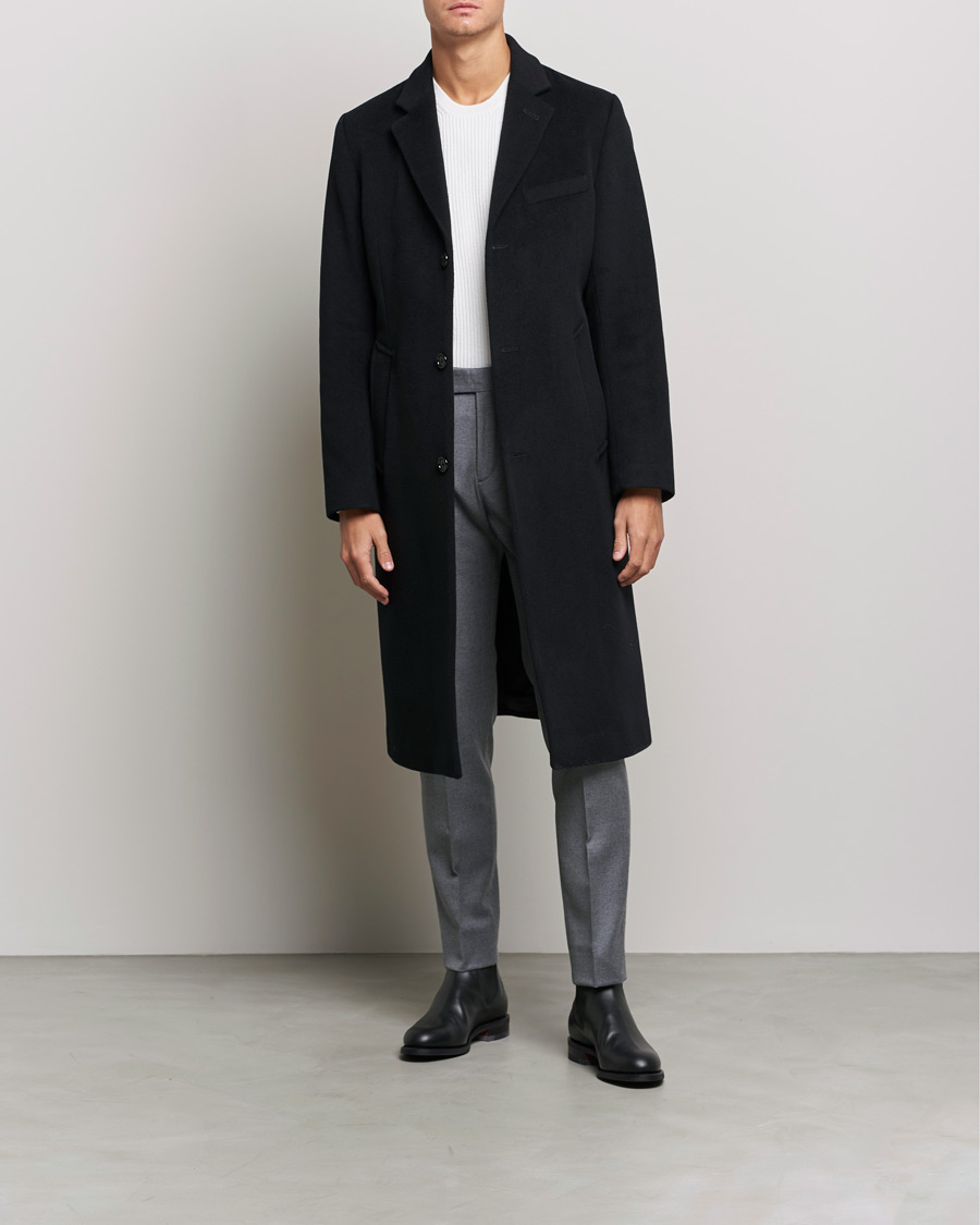 Mies | Päällystakit | J.Lindeberg | Burke Wool/Cashmere Coat Black