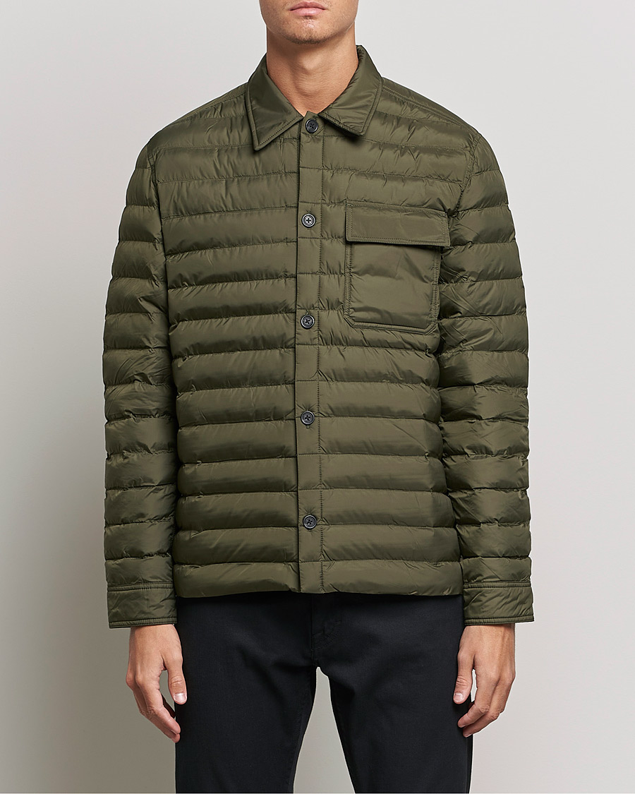 Mies | Kauluspaidat | J.Lindeberg | Gorman Quilted Overshirt Forest Green