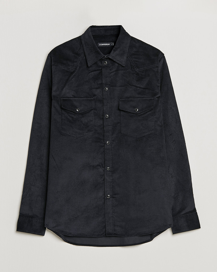 Mies | Kauluspaidat | J.Lindeberg | Tarp Cord Western Overshirt Black
