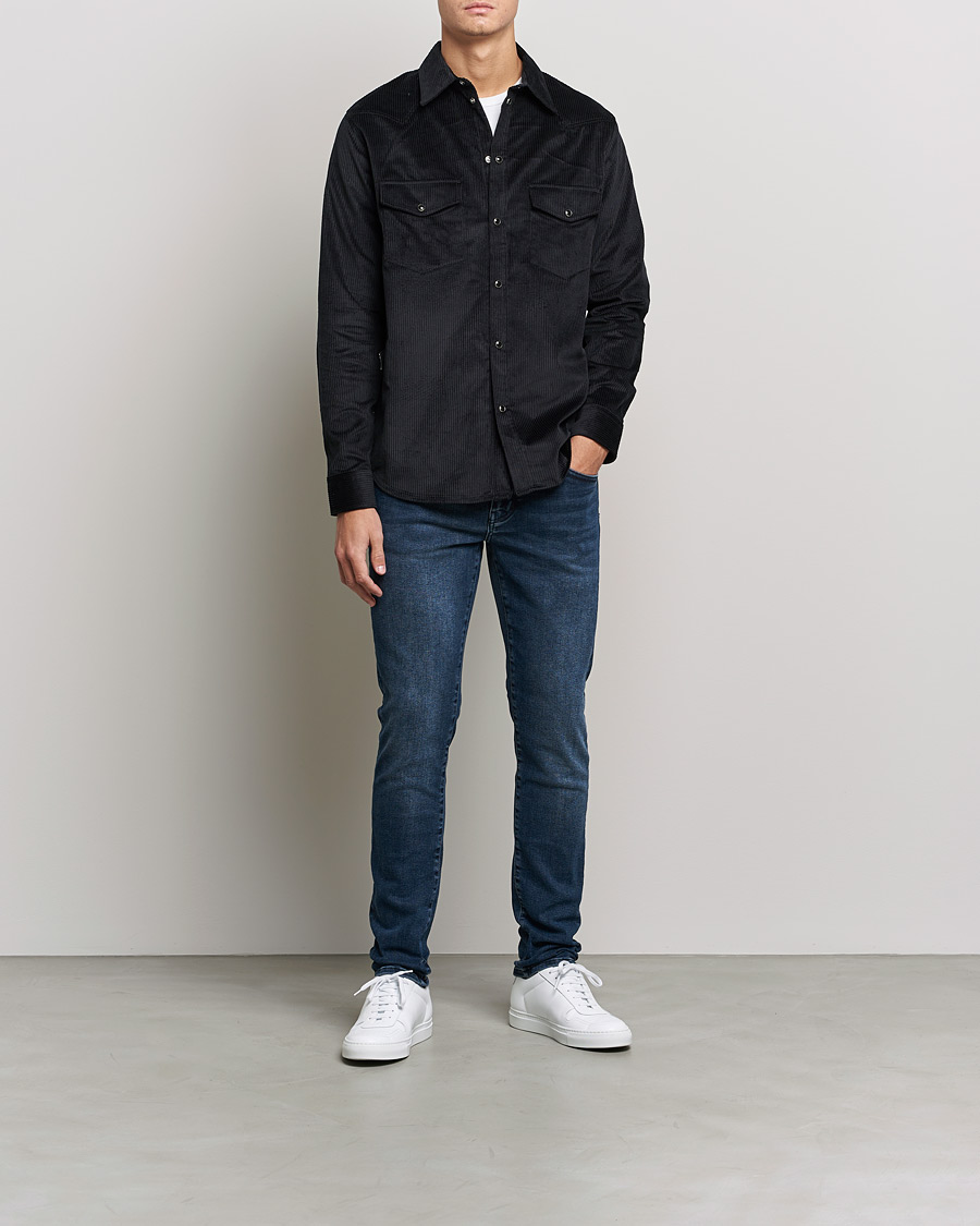 Mies | Kauluspaidat | J.Lindeberg | Tarp Cord Western Overshirt Black