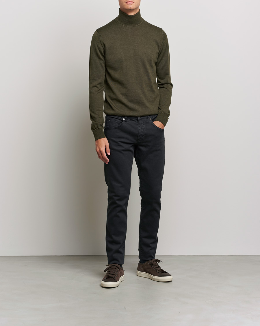 Mies | Puserot | J.Lindeberg | Lyd True Merino Polo Forest Green