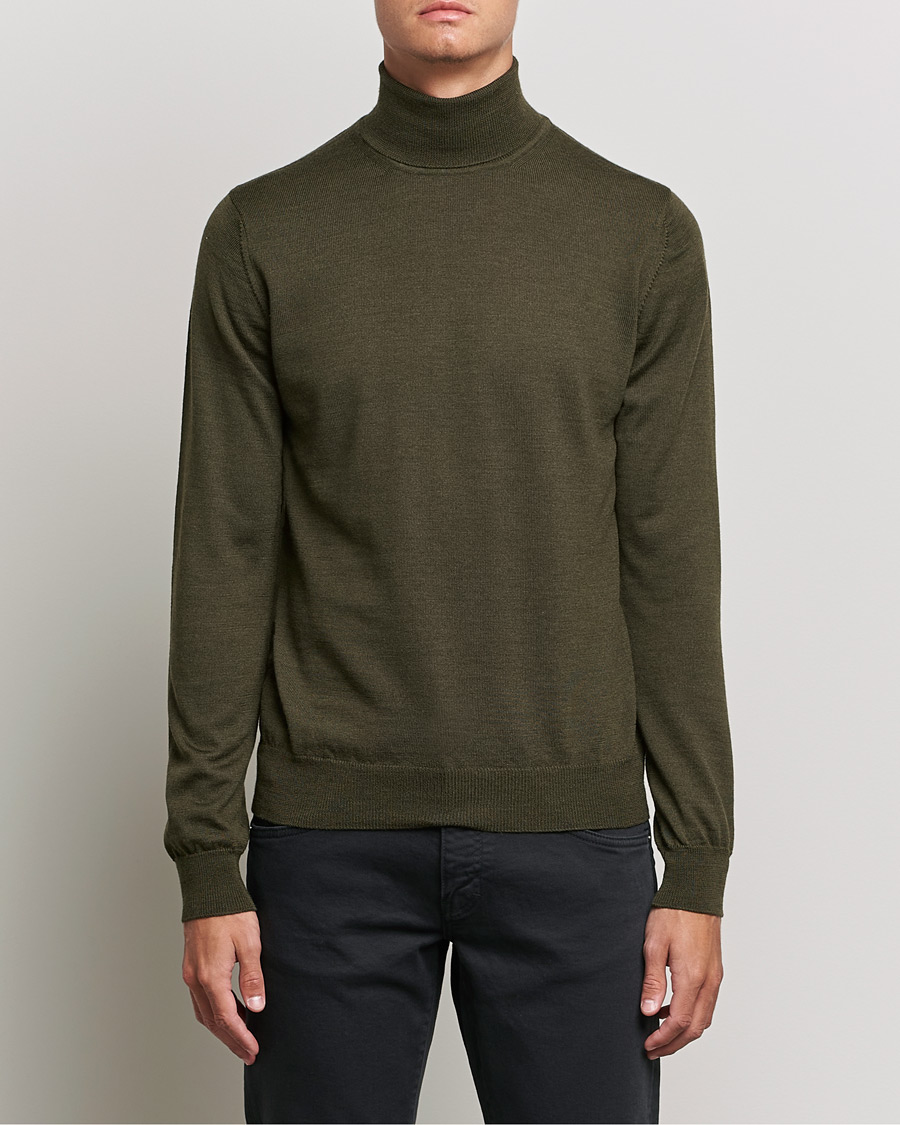 Mies | Puserot | J.Lindeberg | Lyd True Merino Polo Forest Green