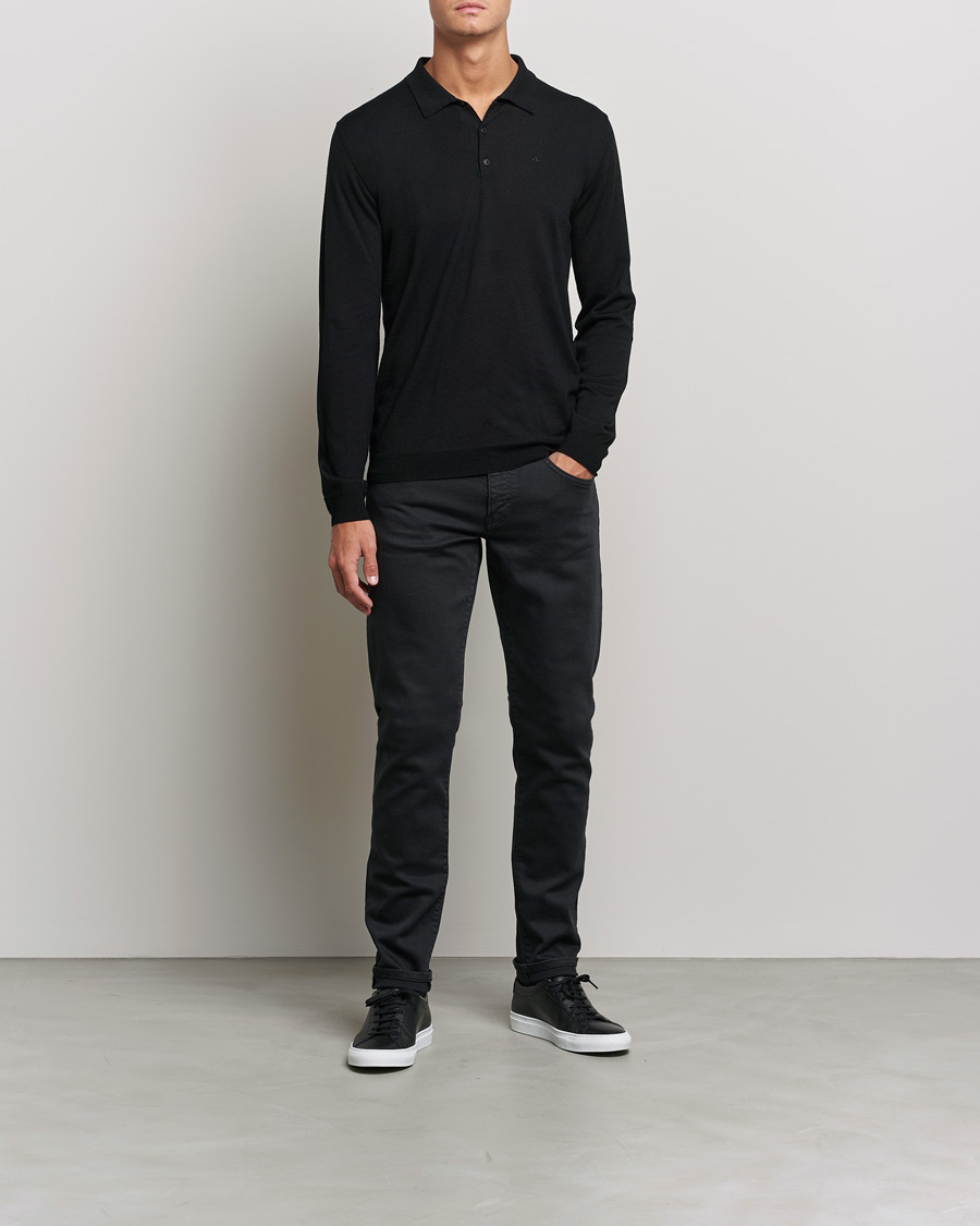 Mies | Puserot | J.Lindeberg | Noel True Merino Poloshirt Black
