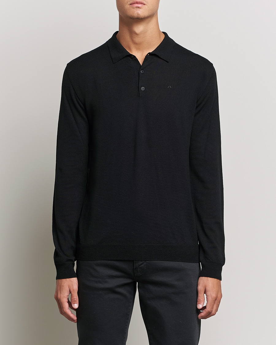 Mies | Puserot | J.Lindeberg | Noel True Merino Poloshirt Black