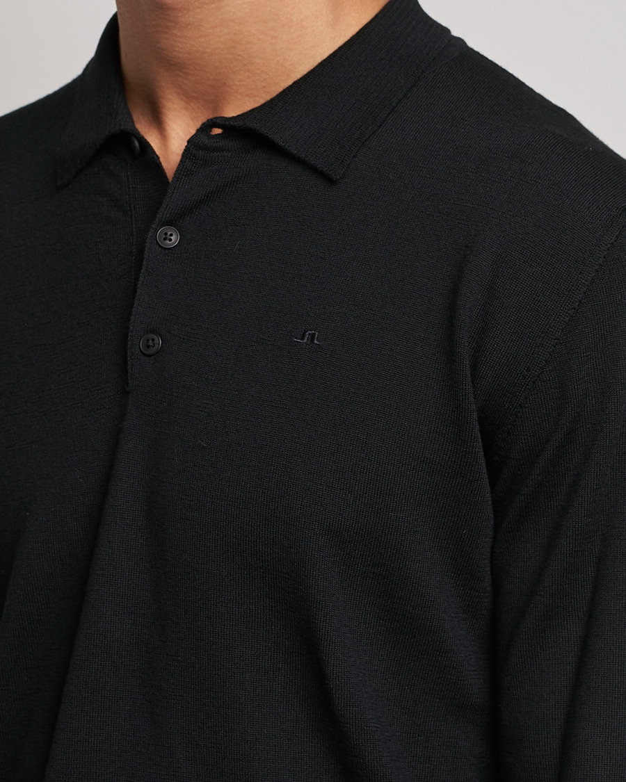 Mies | Puserot | J.Lindeberg | Noel True Merino Poloshirt Black