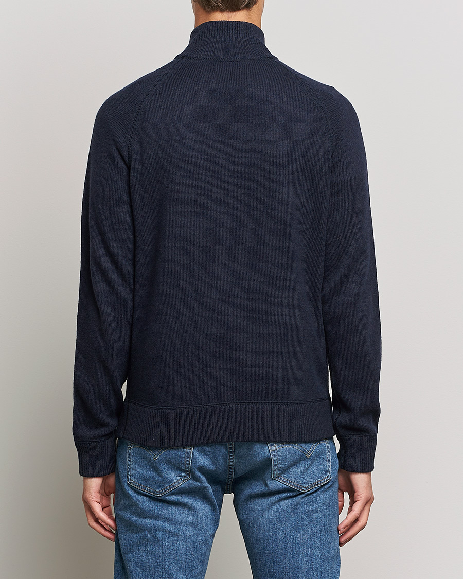 Mies | Puserot | J.Lindeberg | Collin Cashmere/Wool Knitted Half Zip Navy
