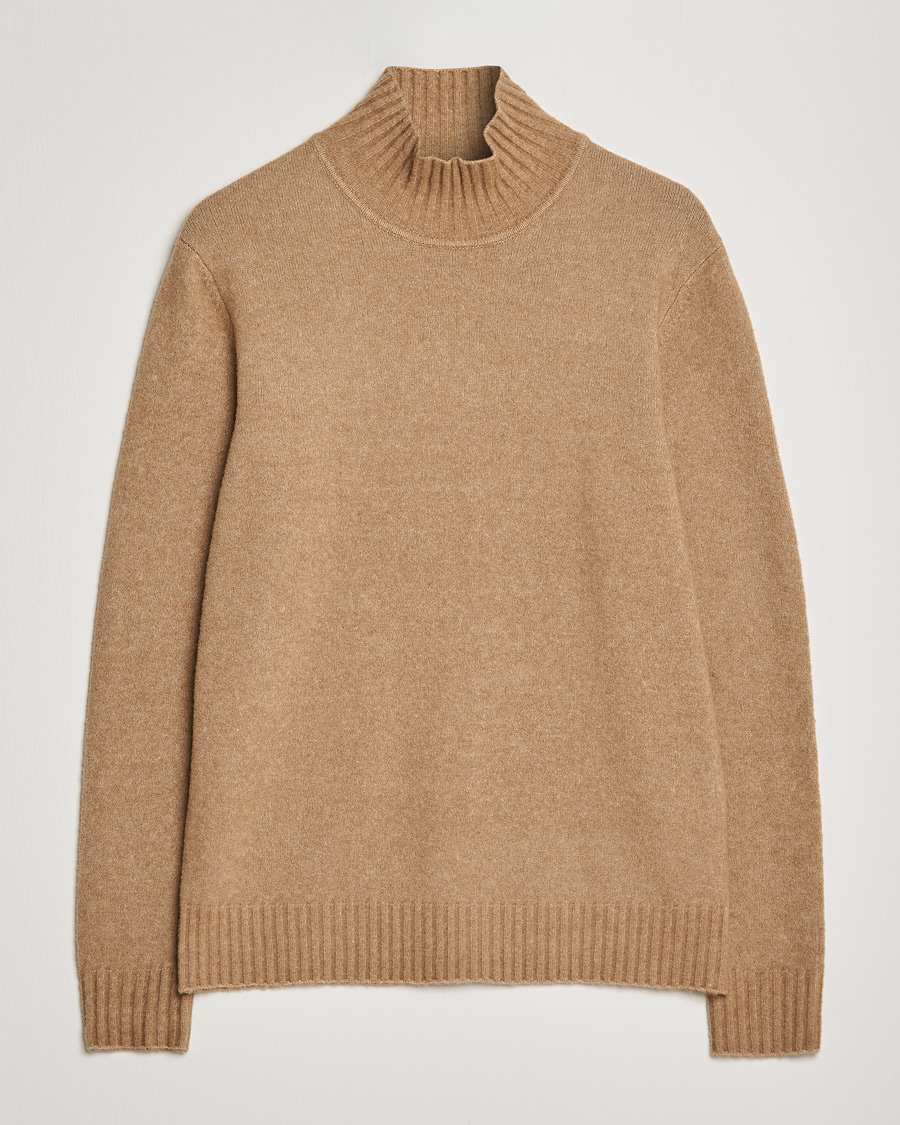 Mies | Puserot | J.Lindeberg | Orian Wool Blend Turtleneck Tiger Brown