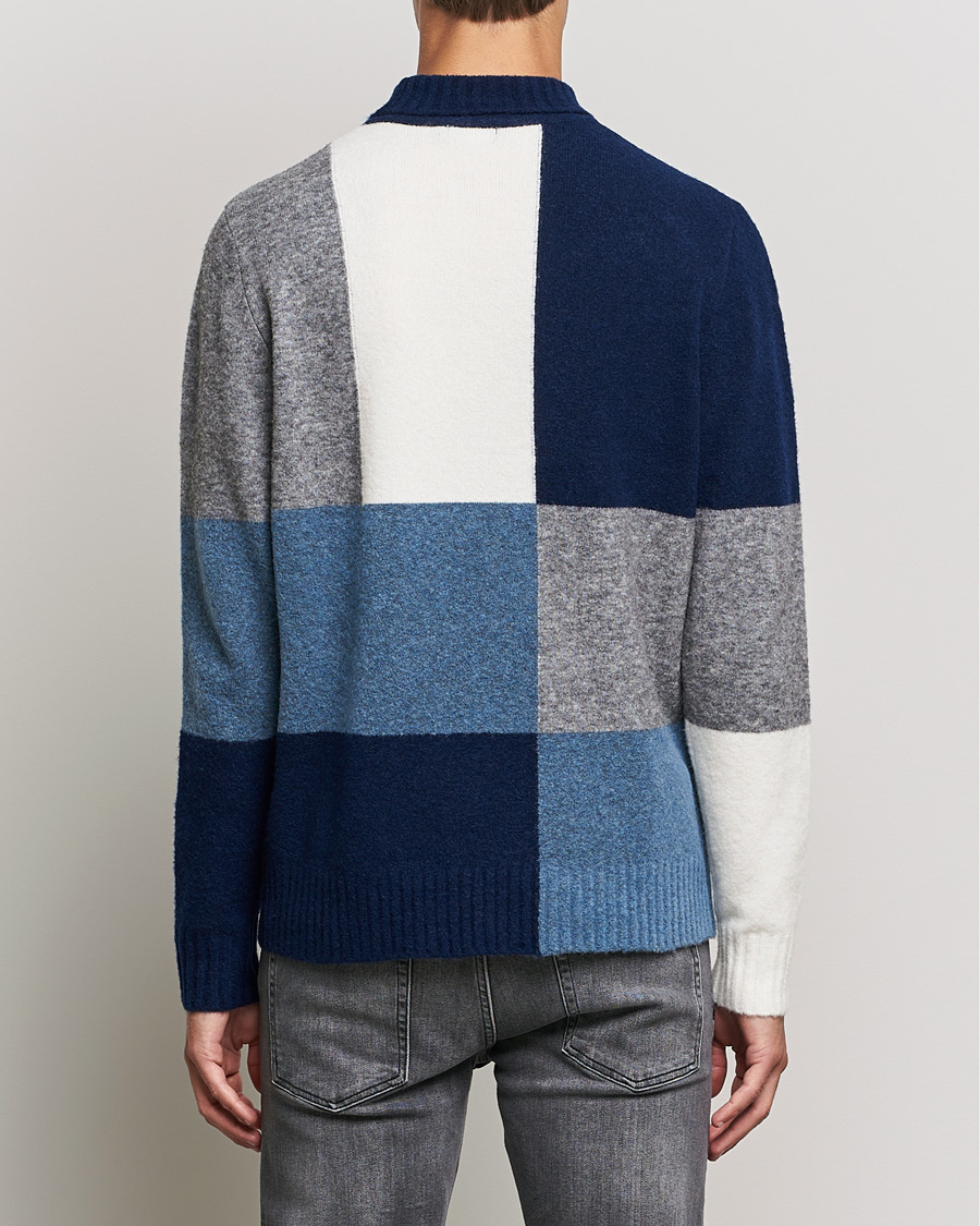 Mies | Puserot | J.Lindeberg | Orian Wool Blend Turtleneck Blue Colorblock