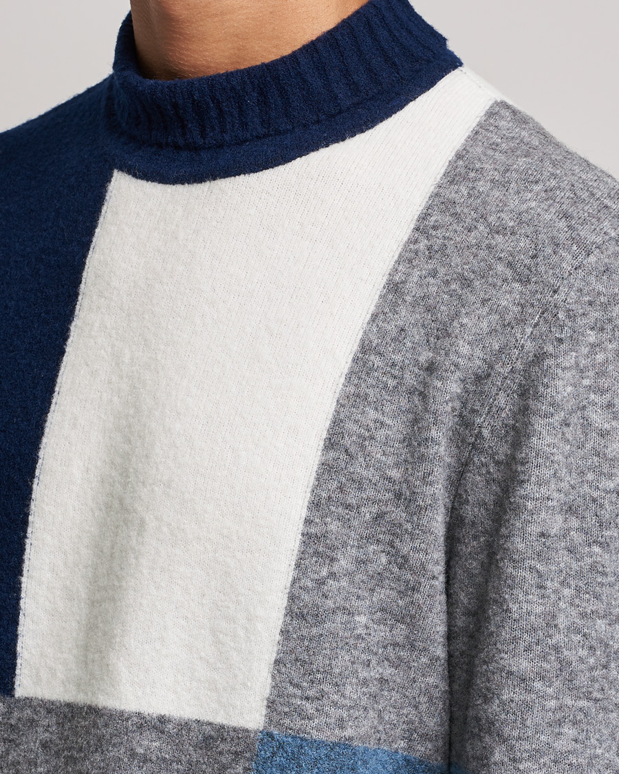 Mies | Puserot | J.Lindeberg | Orian Wool Blend Turtleneck Blue Colorblock