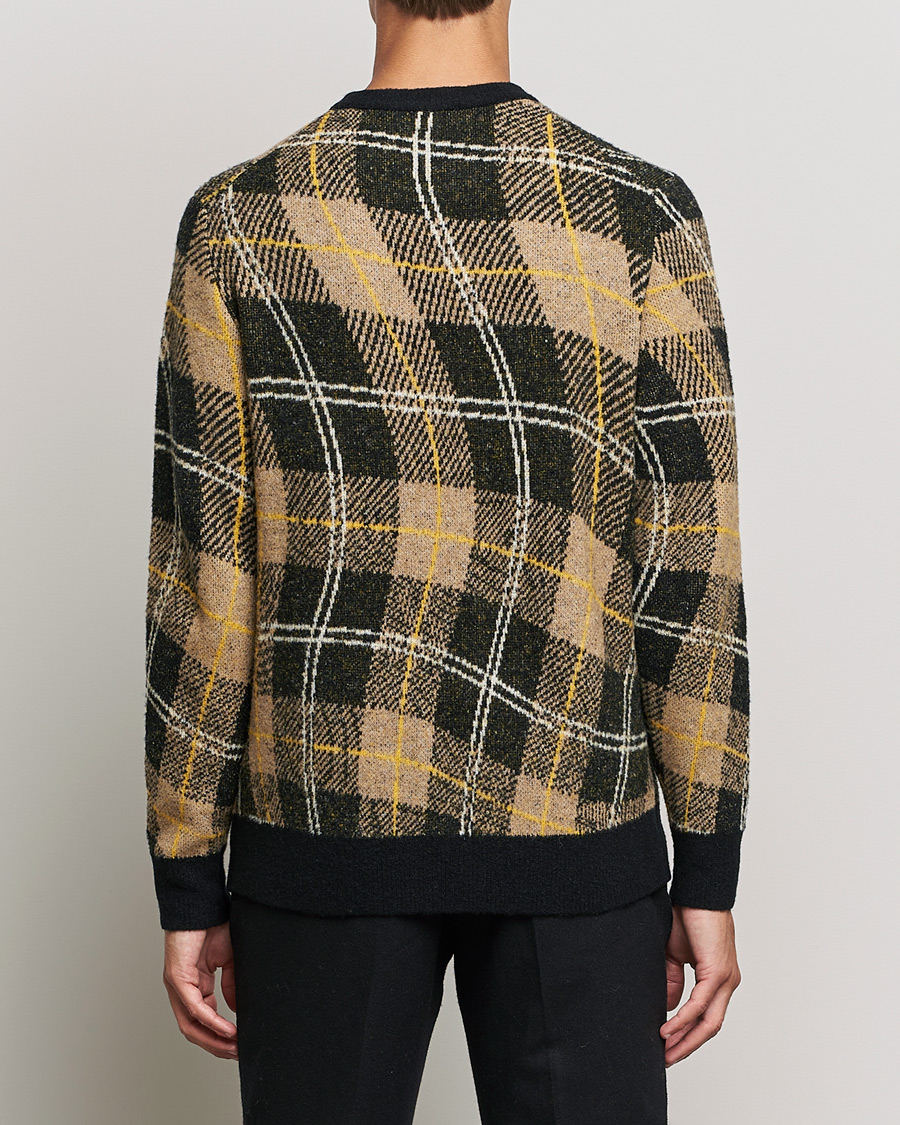 Mies | Puserot | J.Lindeberg | Glen Hairy Jacquard Knitted Crew Neck Tiger Brown