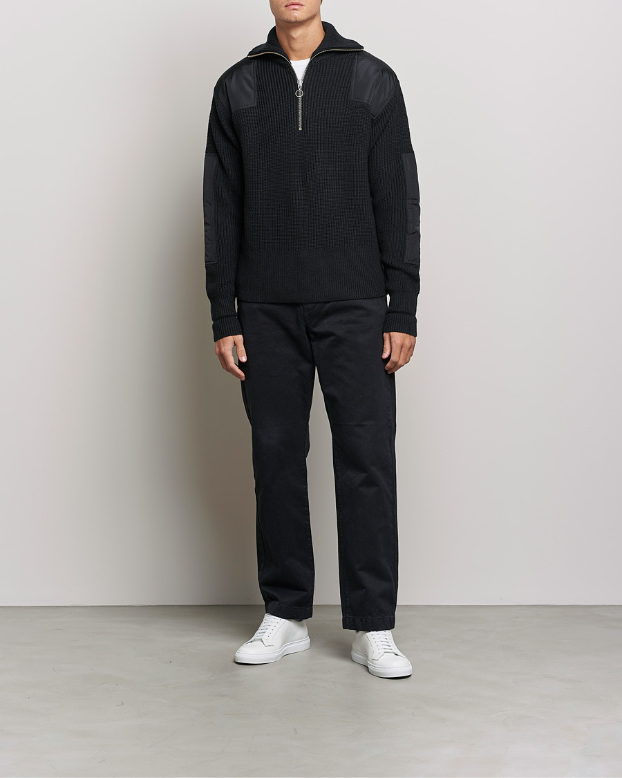 Mies | Puserot | J.Lindeberg | Ethan Chunky Half Zip Black