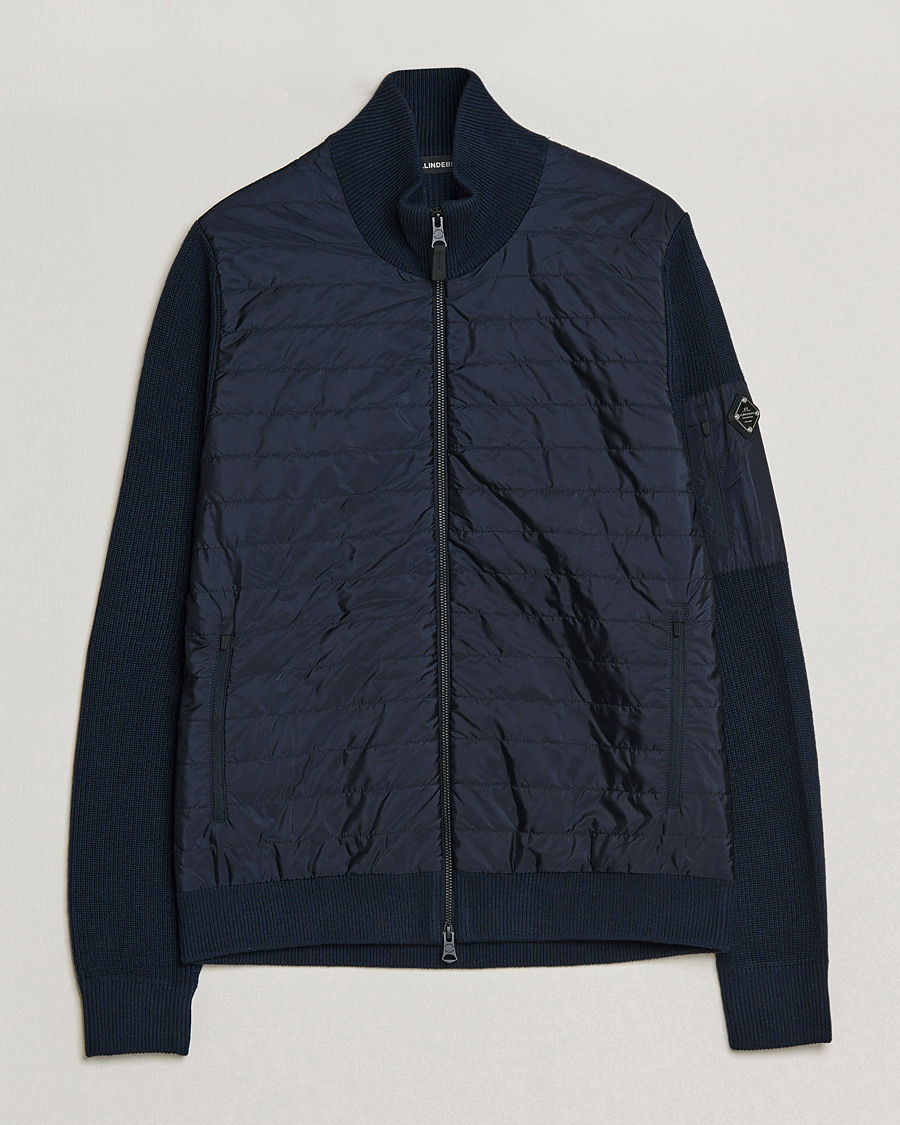Mies | Puserot | J.Lindeberg | Beck Knitted Hybrid Jacket Navy
