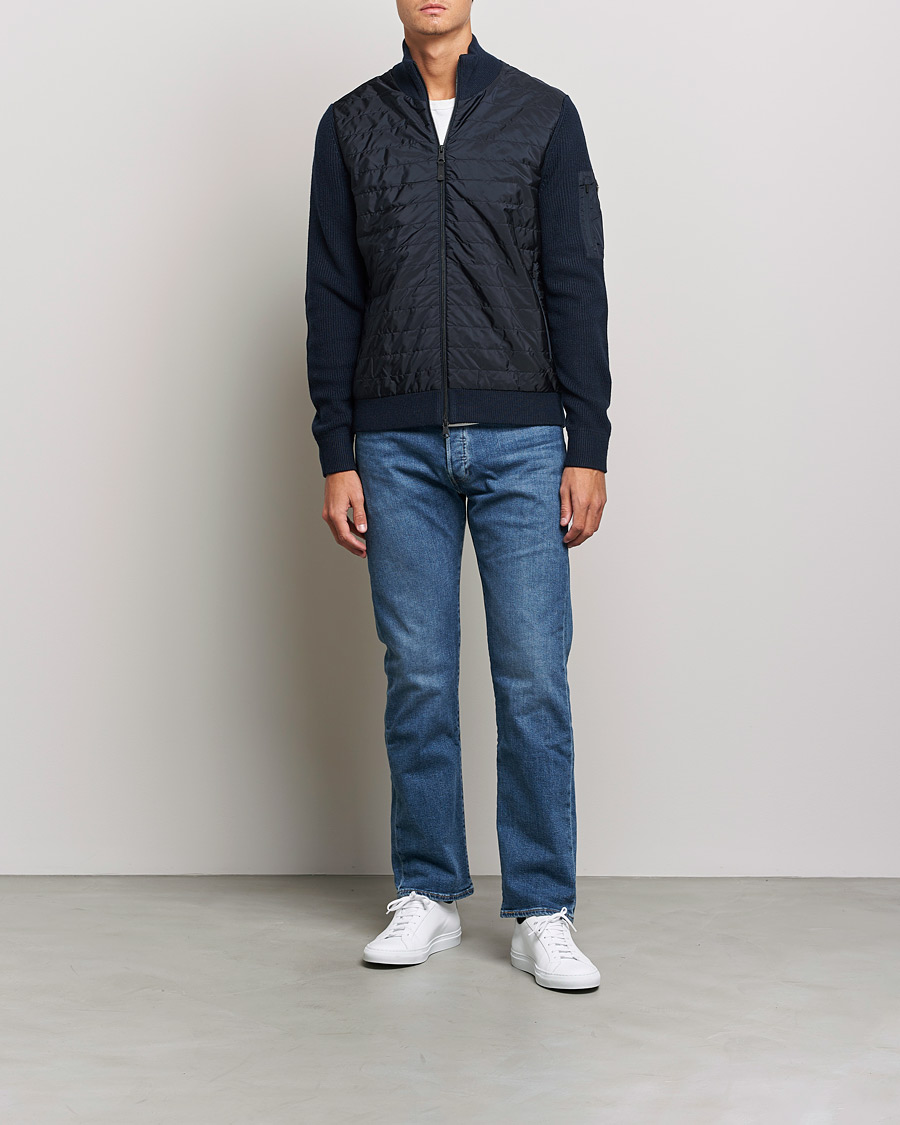Mies | Puserot | J.Lindeberg | Beck Knitted Hybrid Jacket Navy