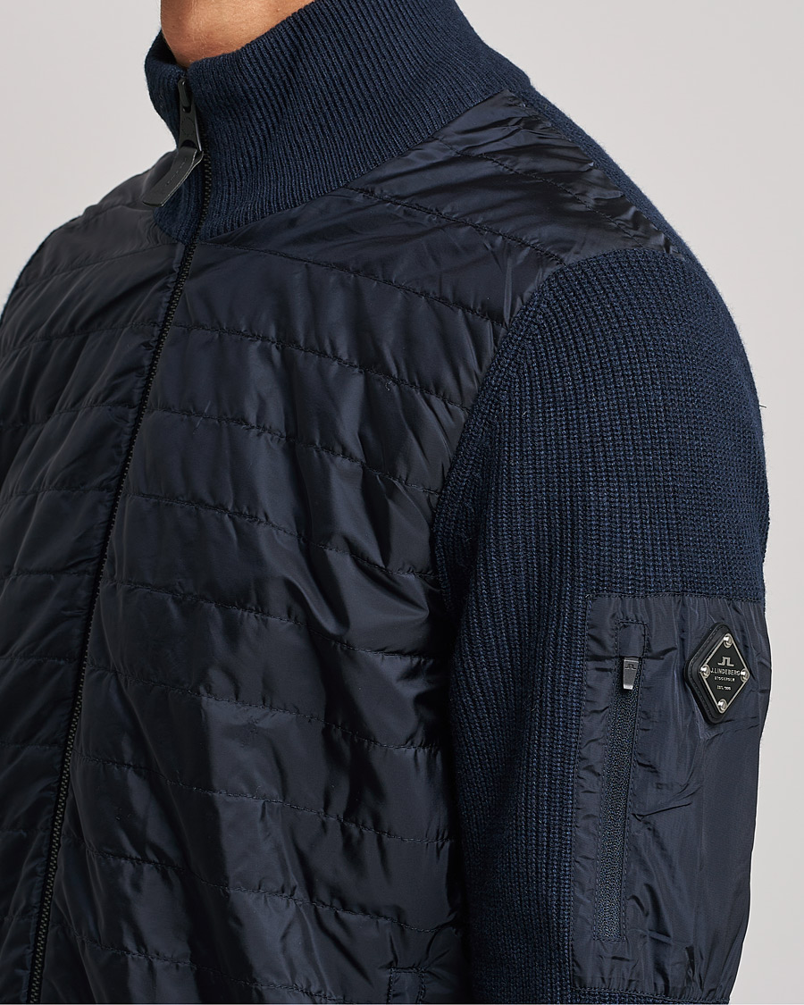 Mies | Puserot | J.Lindeberg | Beck Knitted Hybrid Jacket Navy