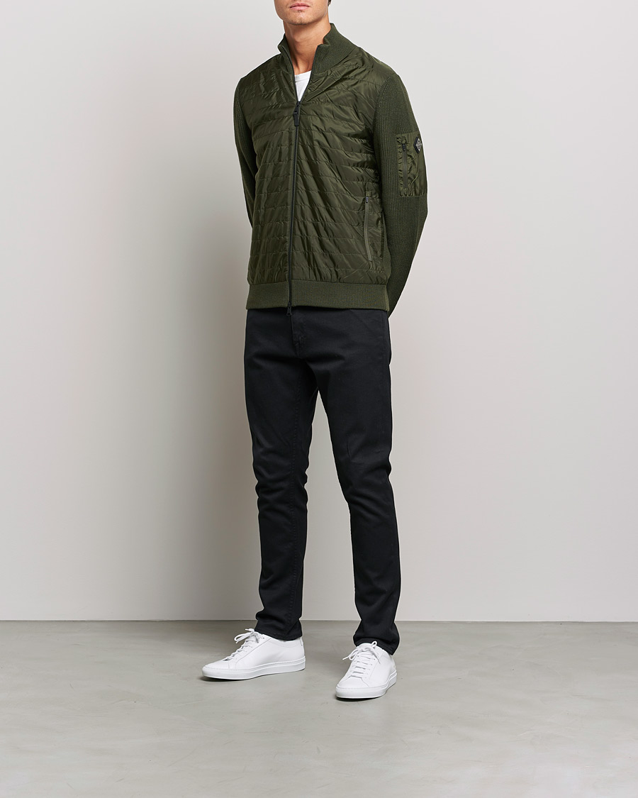 Mies | Puserot | J.Lindeberg | Beck Knitted Hybrid Jacket Forest Green