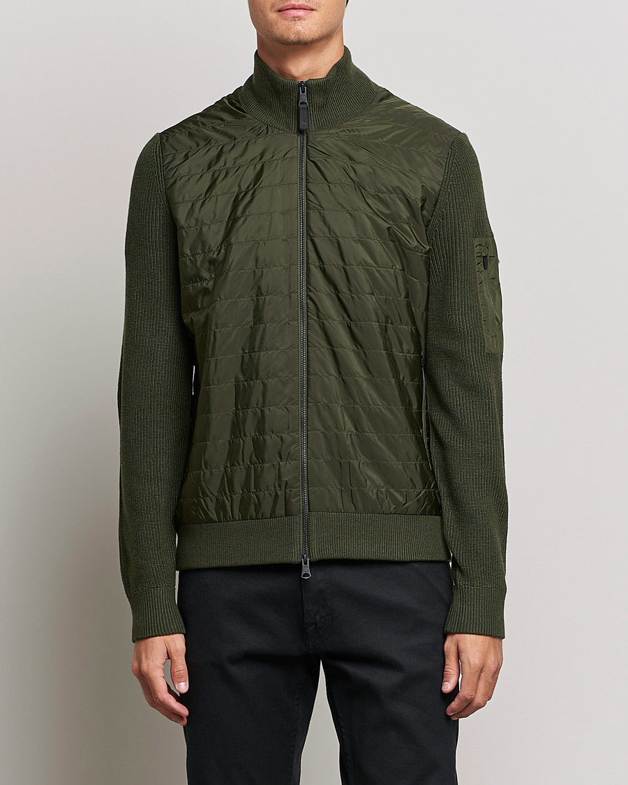 Mies |  | J.Lindeberg | Beck Knitted Hybrid Jacket Forest Green