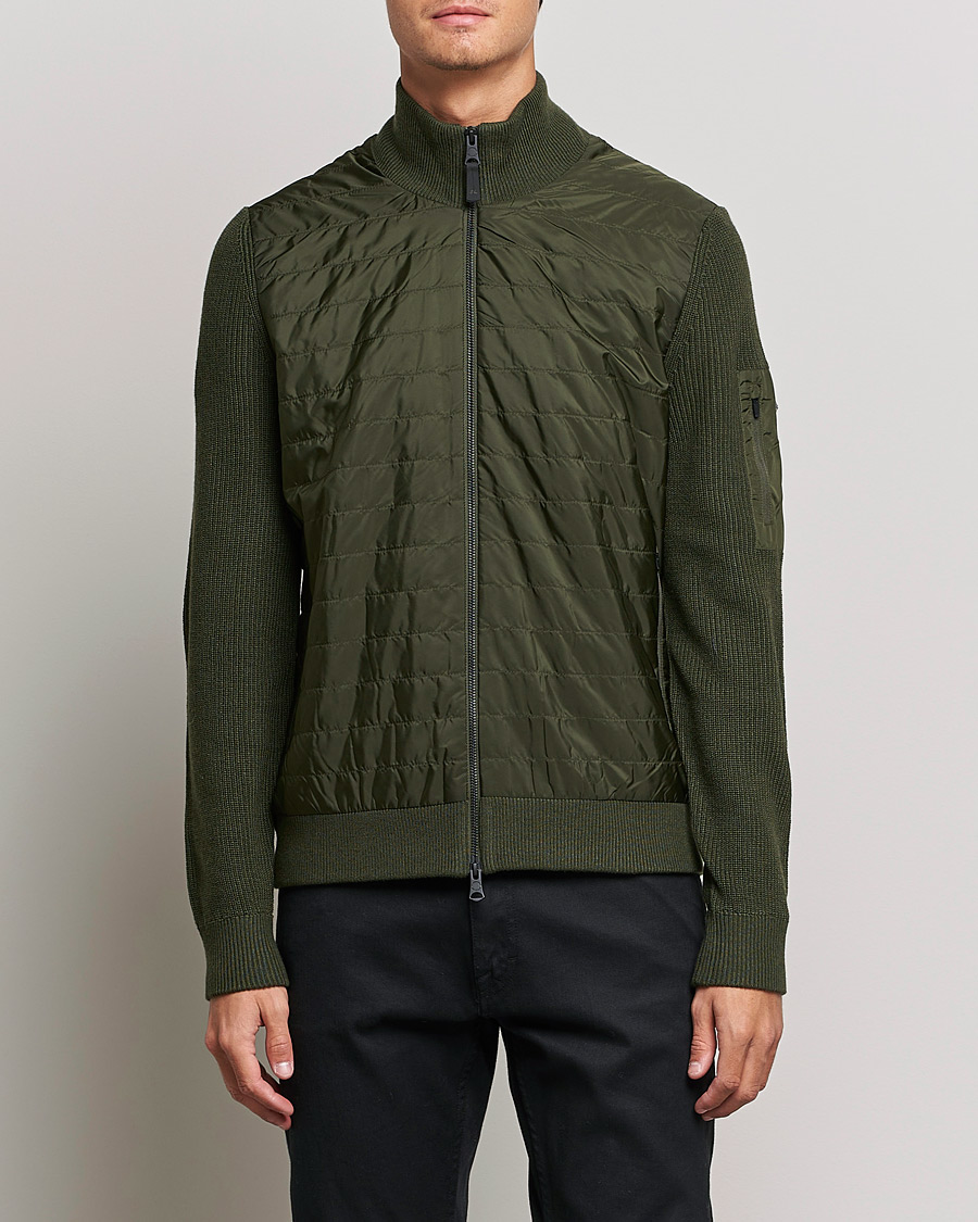 Mies | Puserot | J.Lindeberg | Beck Knitted Hybrid Jacket Forest Green