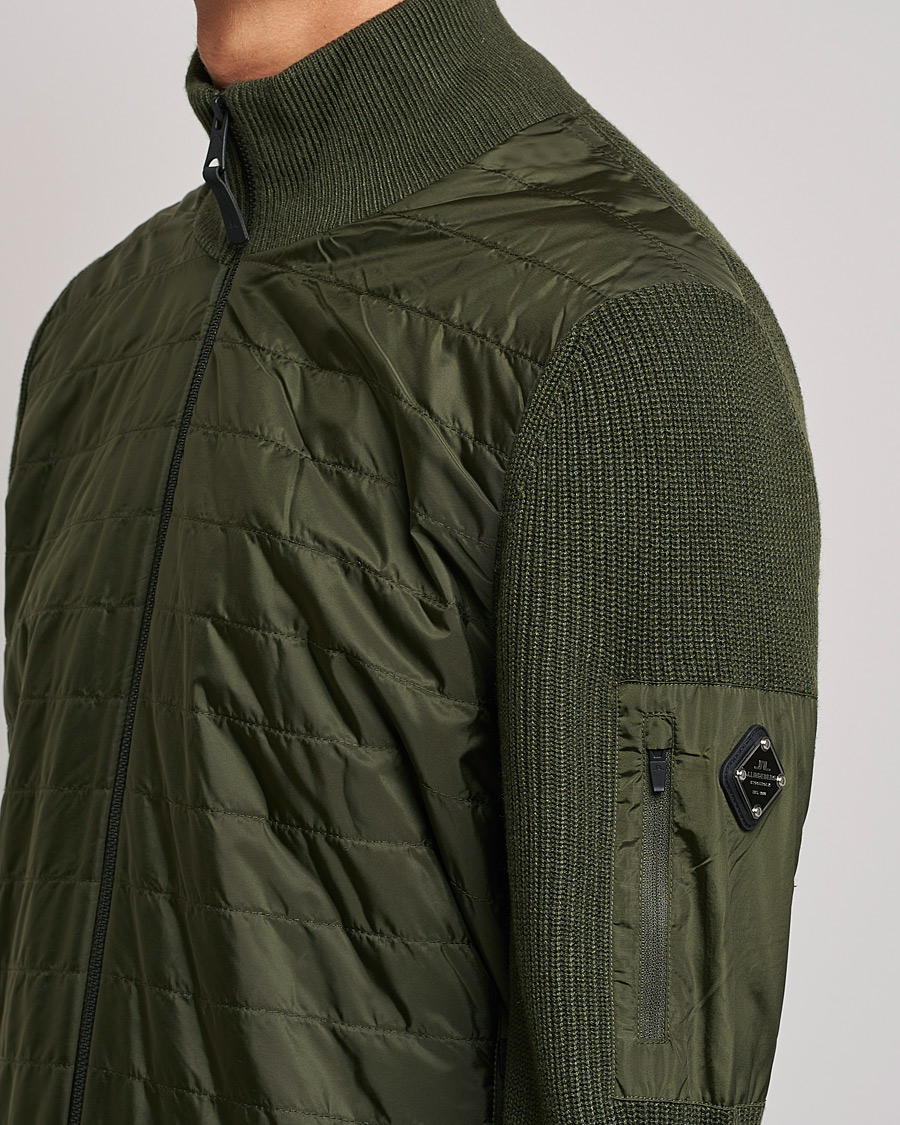 Mies | Puserot | J.Lindeberg | Beck Knitted Hybrid Jacket Forest Green