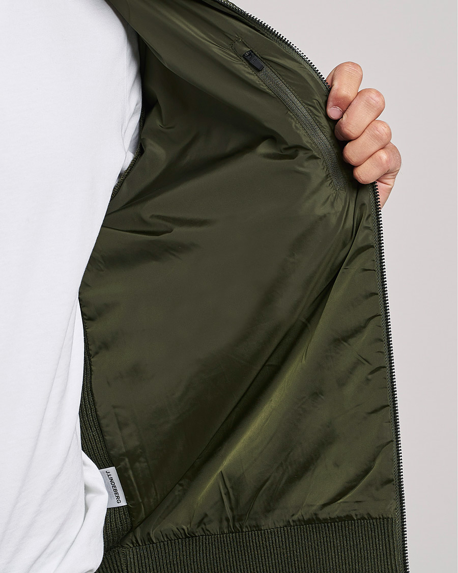 Mies | Puserot | J.Lindeberg | Beck Knitted Hybrid Jacket Forest Green