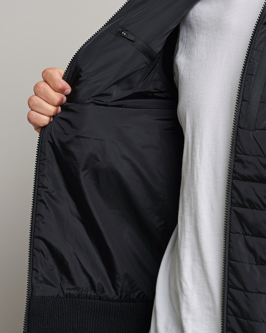 Mies | Puserot | J.Lindeberg | Pierre Knitted Hybrid Full Zip Hood Black