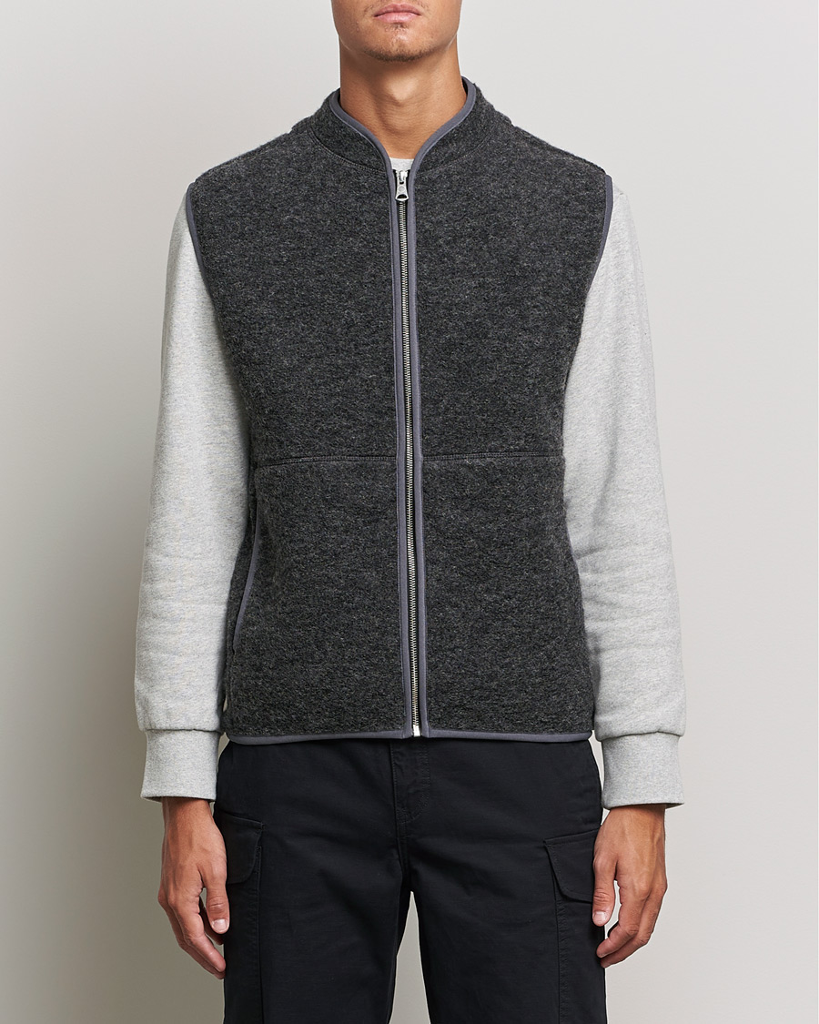 Mies | Puserot | J.Lindeberg | Duncan Wool Fleece Vest Grey Melange