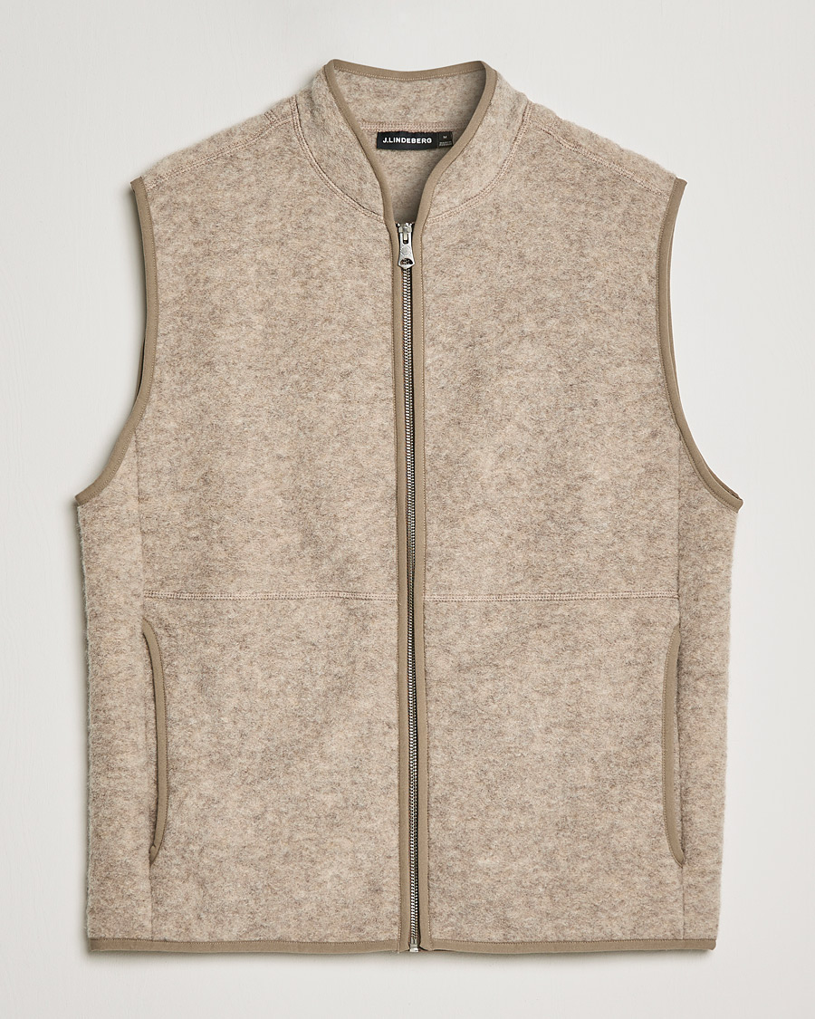 Mies | Puserot | J.Lindeberg | Duncan Wool Fleece Vest Tiger Brown