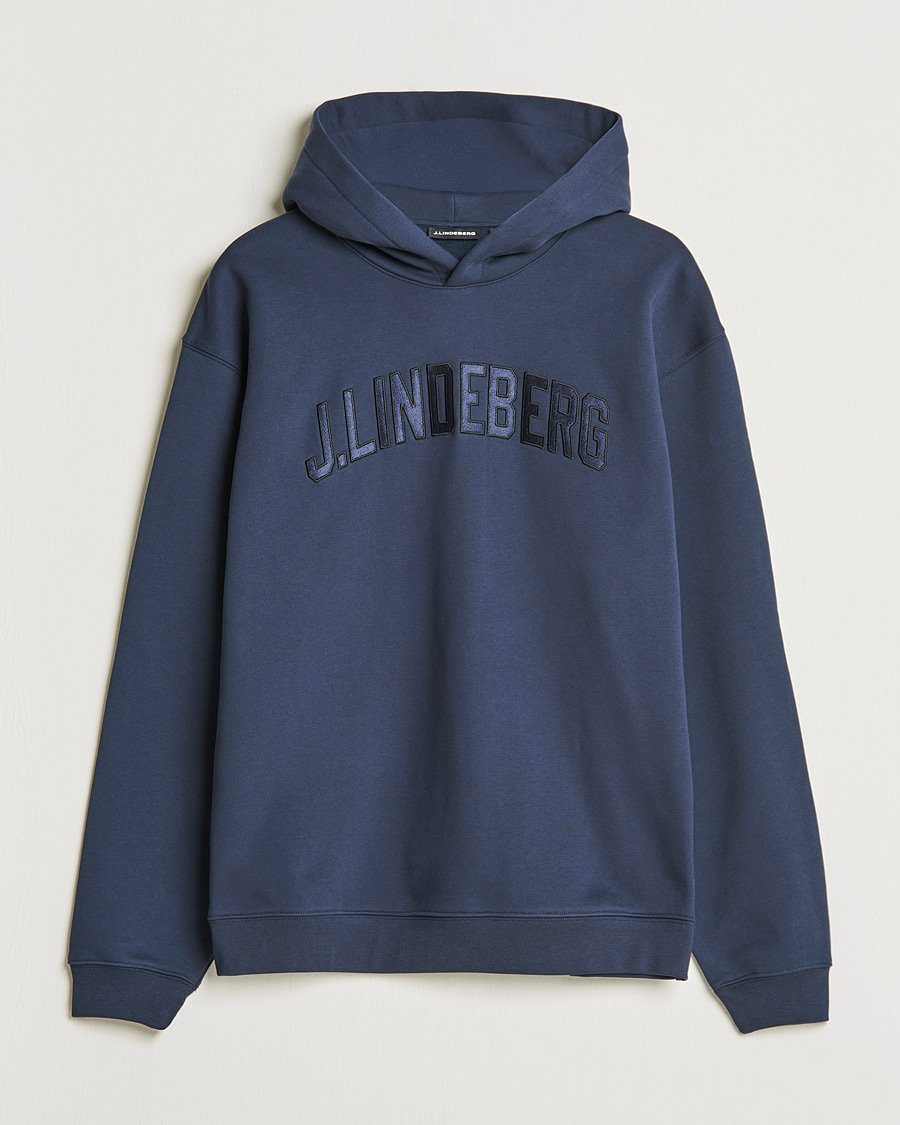 Mies | Puserot | J.Lindeberg | Kyzer Logo Hoodie Navy