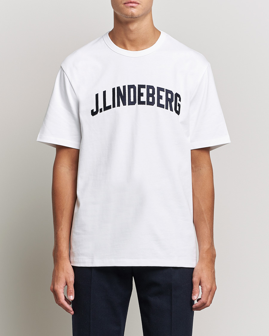 Mies | T-paidat | J.Lindeberg | Camilo Logo T-Shirt White