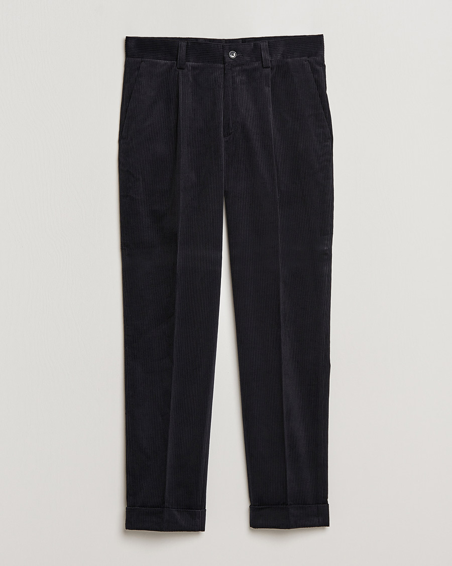 Mies | Housut | J.Lindeberg | Gordon Pleated Corduroy Trousers Black