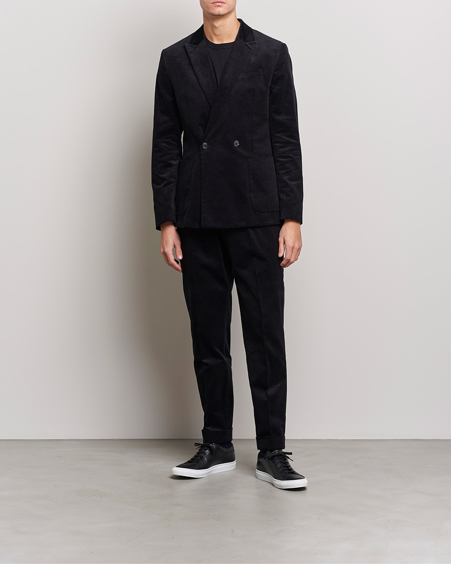 Mies | Housut | J.Lindeberg | Gordon Pleated Corduroy Trousers Black