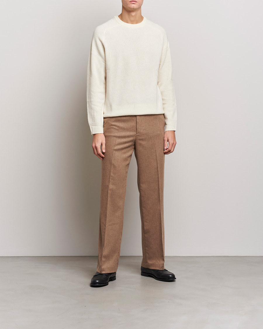 Mies | Flanellihousut | J.Lindeberg | Haij Clean Flannel Trousers Tiger Brown