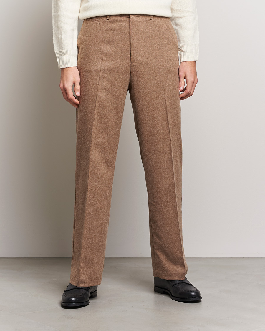 Mies |  | J.Lindeberg | Haij Clean Flannel Trousers Tiger Brown