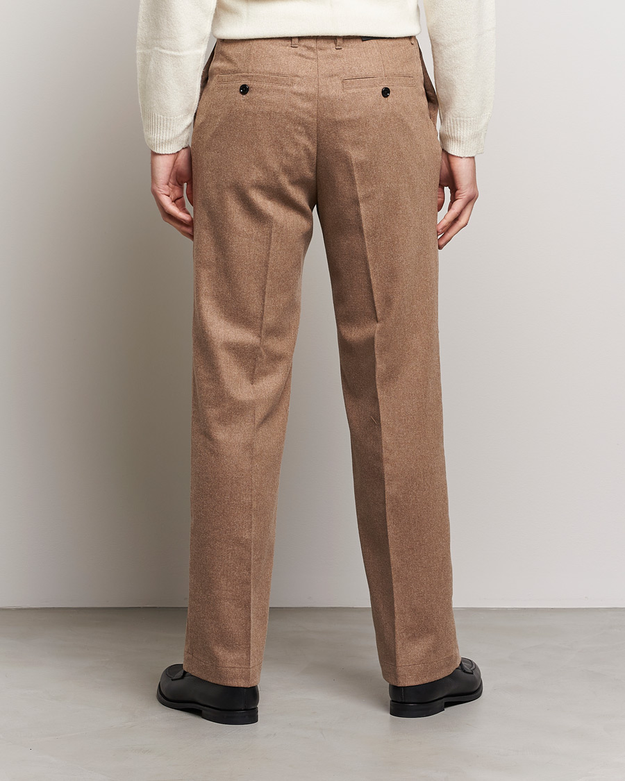 Mies | Housut | J.Lindeberg | Haij Clean Flannel Trousers Tiger Brown