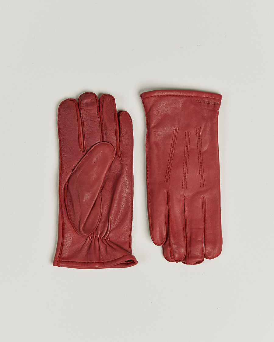 Mies | J.Lindeberg Milo Leather Glove Fired Brick | J.Lindeberg | Milo Leather Glove Fired Brick
