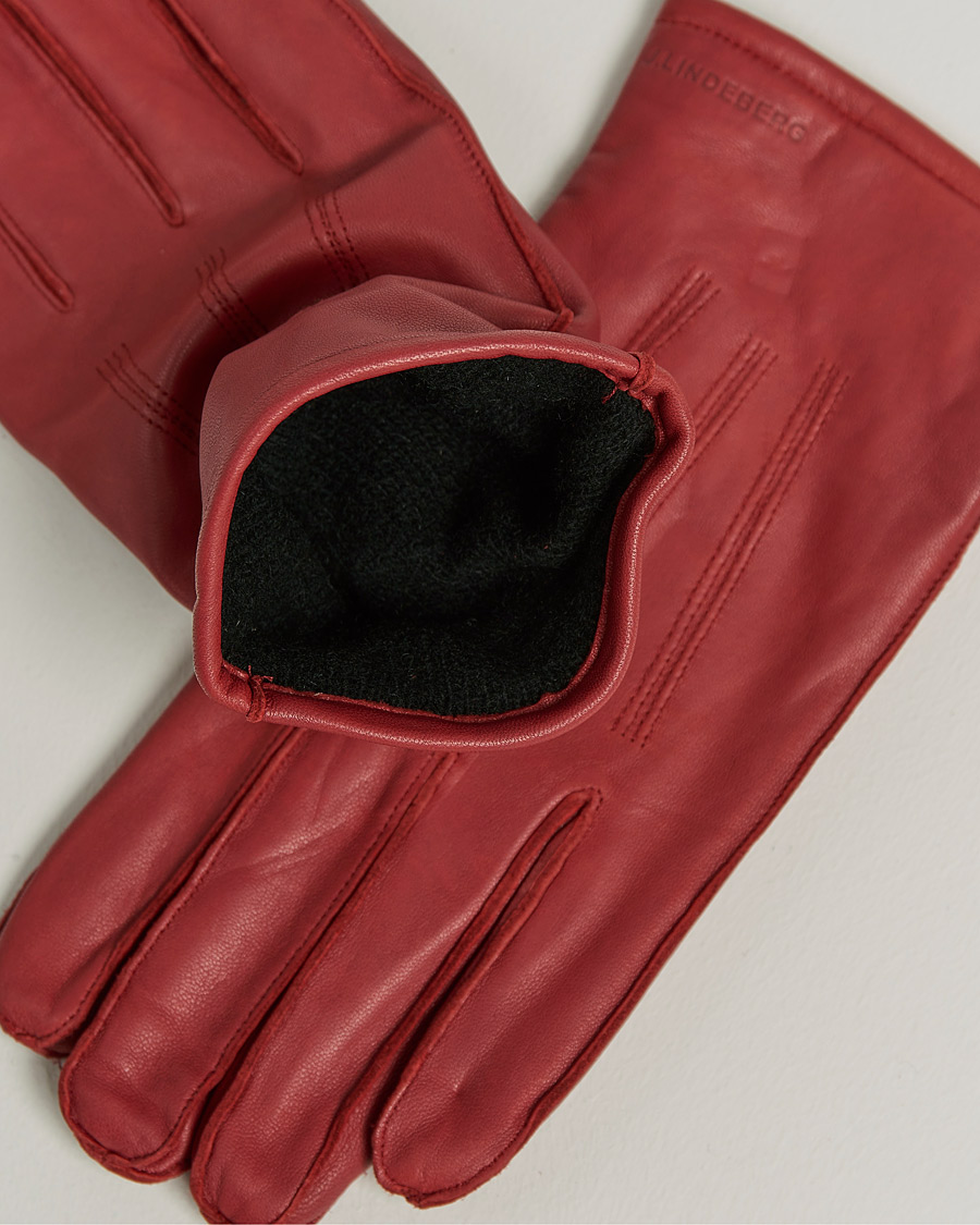 Mies | J.Lindeberg | J.Lindeberg | Milo Leather Glove Fired Brick