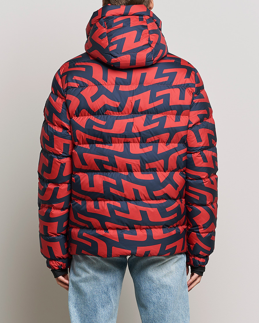 Mies | Takit | J.Lindeberg | Sphere Printed Down Jacket Bridge Swirl Red