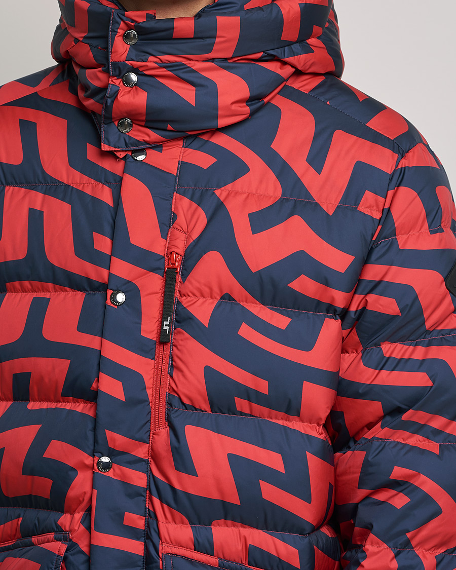 Mies | Takit | J.Lindeberg | Sphere Printed Down Jacket Bridge Swirl Red