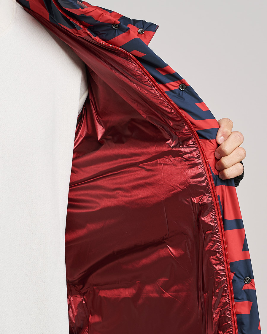 Mies | Takit | J.Lindeberg | Sphere Printed Down Jacket Bridge Swirl Red